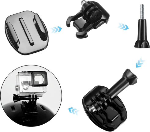Fulushouxi 18 Set Helmet Adhesive Sticky Mount, Compatible with GoPro Hero 10/9/8/7, Action Camera