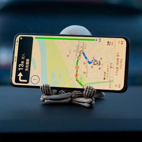 Cute Meditating Skull Dashboard Phone Holder for Car, Car Phone Mount, Skull Car Interior Accessories, Home Office