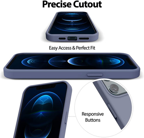 GOOSPERY Liquid Silicone Case for iPhone 12 Pro Max (6.7 inches), Silky-Soft Touch, Shockproof Cover with Microfiber