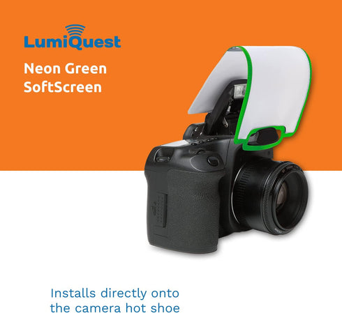 LumiQuest Soft Screen Flash Diffuser & Light Softener, Universal Design for Digital SLR Cameras, Neon Green