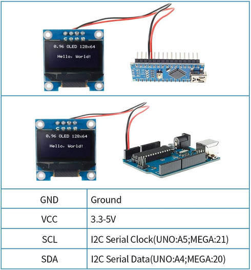 UMLIFE 10PCS 0.96" 12864 128x64 SSD1306 I2C (10PCS, OLED Module OLED Display Driver IIC Serial Self-Luminous Display