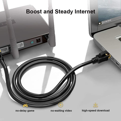 Yauhody CAT8 Ethernet Cable 25FT, High Speed 40Gbps 2000MHz SFTP LAN Wire with Gold Plated RJ45 Connector