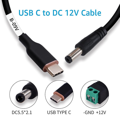 DSD TECH MagicConn USB Type C PD to DC Power Cable - 9V