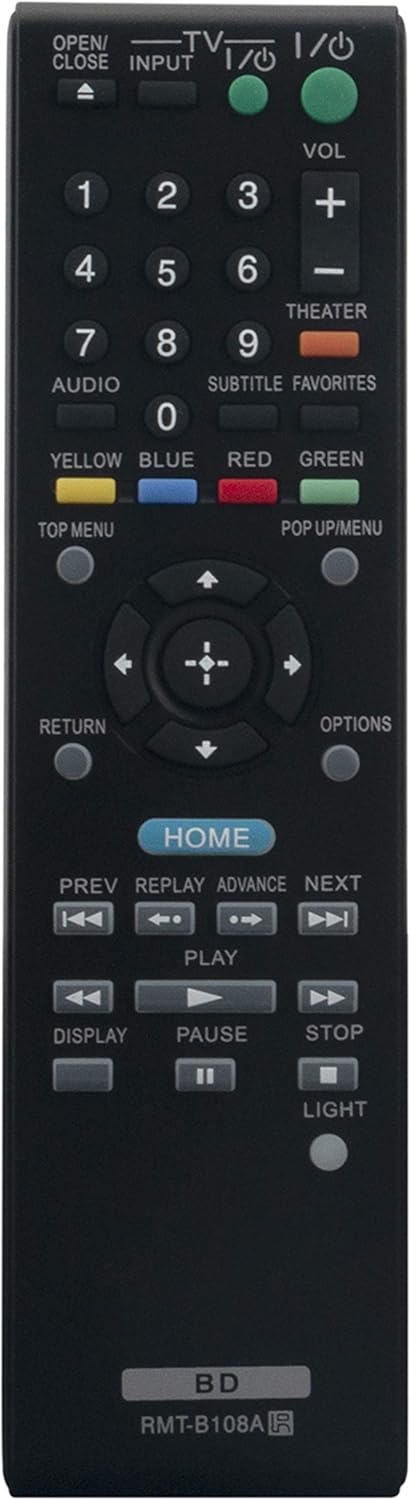 RMT-B108A Replacement Remote for Sony 3D Blu-ray Disc Player BDP-BX37 BDP-S770 BDP-S1700ES DVD Player Sub Remote