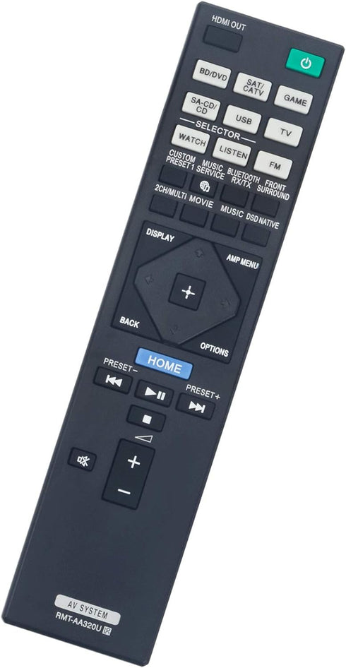 RMT-AA320U Replacement Remote Control for Sony Multi Channel AV Receiver STR-ZA810ES STR-DN1080
