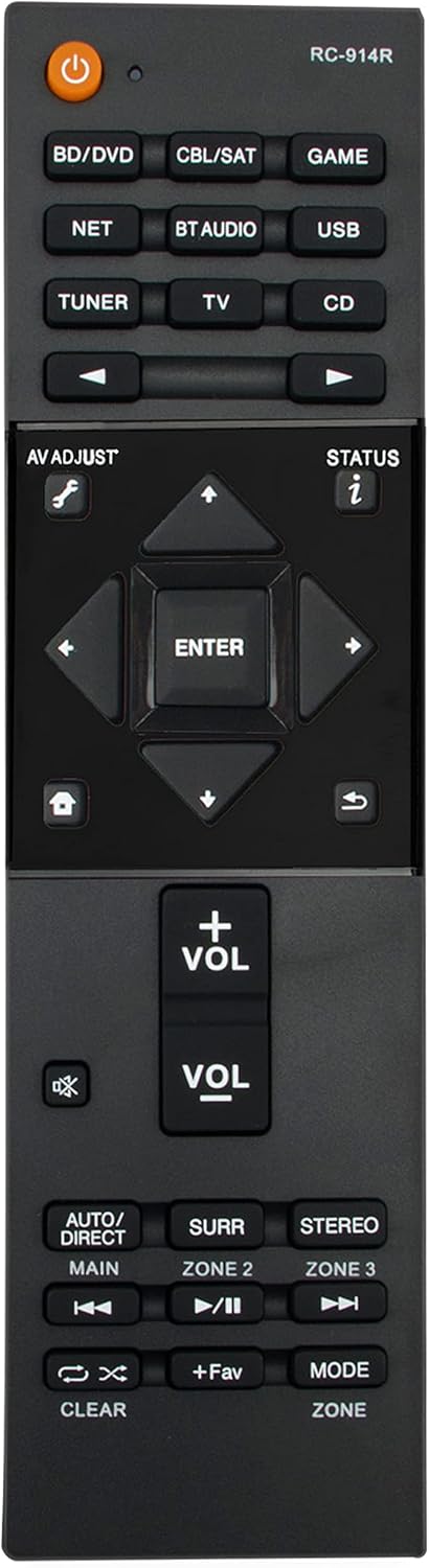 RC-914R 24140914 Remote Replacement for Pioneer Elite 4k Ultra HD Network AV Receiver Models SC-LX501, SCLX502, SC-LX502
