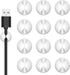 12PCS White Cord Holder Cable Clips, Adhesive Wire Organizer, for Nightstand, Desk, Office, Appliances