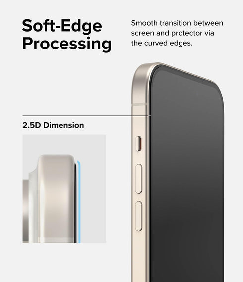 Ringke Full Cover Glass for iPhone 15 - Shatterproof 9H Tempered Glass Screen Protector, Easy Install, Case Friendly.