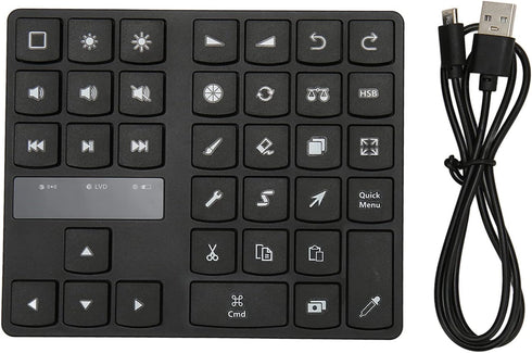 Goshyda Keyboard for Procreate, Rechargeable Shortcut Drawing Keyboard, One Handed Ergonomic 35 Keys Keyboard for iOS