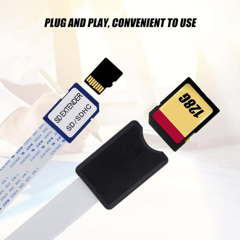 FOSA 48cm SD to SD Card Extender Cable, Memory Card Adapter Flexible Extender Cord Linker for DVD