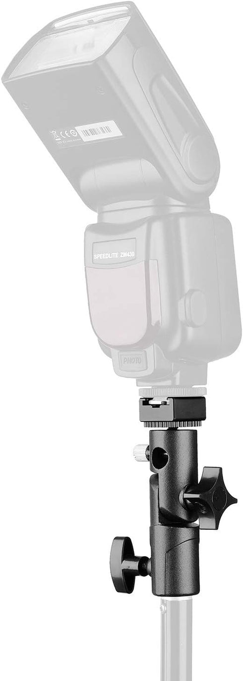 Updated Flash Bracket-ChromLives Light Stand Mount, Cold Shoe Flash Stand for DSLR Camera, Photography Umbrella