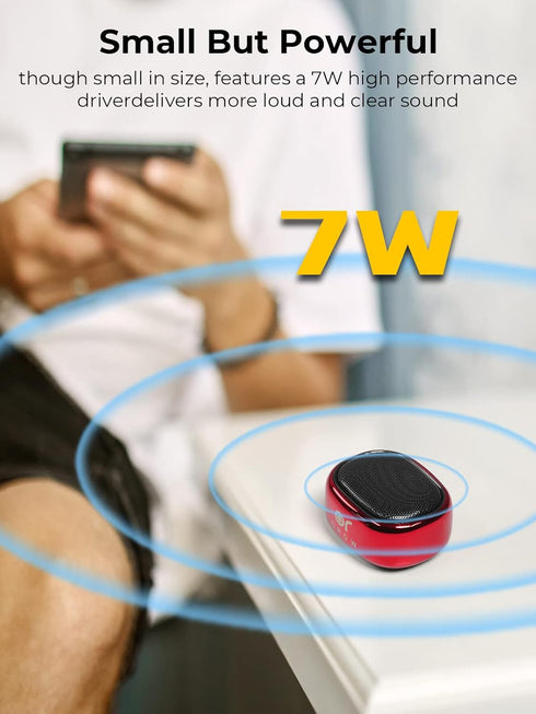 Small Bluetooth Speaker, Mini Portable Wireless, 49-Foot Range, Enhanced Bass, for Travel and Hiking