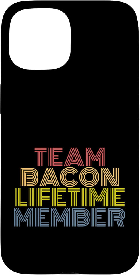 Team Bacon Lifetime Member Tees Team Bacon Lifetime Member with Retro 70s Vintage Look Case for iPhone