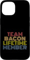 Team Bacon Lifetime Member Tees Team Bacon Lifetime Member with Retro 70s Vintage Look Case for iPhone