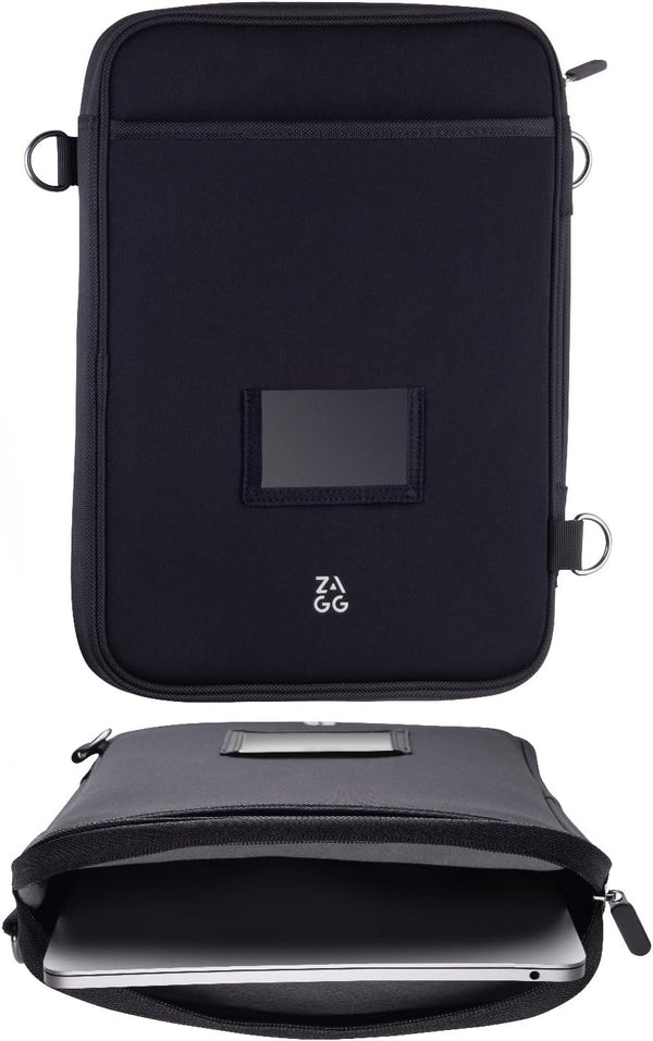 ZAGG 11+ Protective Laptop Sleeve with Pouch, Water-Resistant Neoprene Case for 11-13 Inch Tablets and Laptops