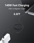 ZeitNah 140W USB C to Magnetic 3 Cable (2m/6.6ft), Compatible with MacBook Pro, MacBook Air, Black