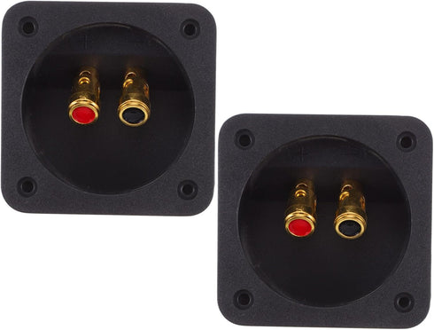 Gatuida Screw Type Binding Post 2PCS 3.1 Inch Square 2-Way Speaker Box, Subwoofer Box Speaker Terminal Plates with