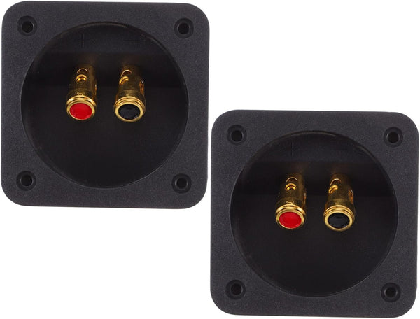 Gatuida Screw Type Binding Post 2PCS 3.1 Inch Square 2-Way Speaker Box, Subwoofer Box Speaker Terminal Plates with