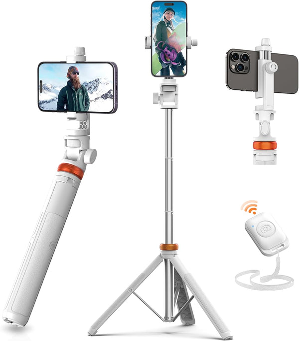 EUCOS 62" Tripod for Phone, Newest Selfie Stick Tripod with Remote, Lightweight Portable Cell Phone Tripod