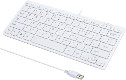 I Focus MCSaite Mini 78 Keys Wired Keyboard with Cover for Laptop MAC Windows 10/8/7/Vista/XP (White)