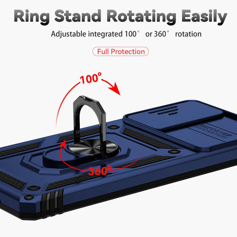 Samsung Galaxy S20 FE 5G Case with Camera Lens Cover, Military-Grade Drop Tested Magnetic Ring Holder Kickstand Case