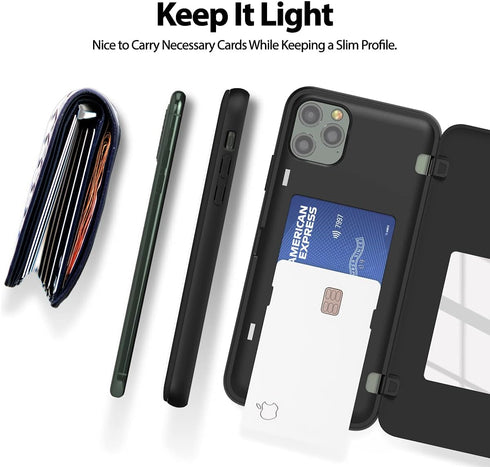 GOOSPERY Magnetic Door Bumper for iPhone 11 Pro Max, Wallet Case with Card Holder, Dual Layer Bumper
