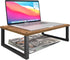 2 Pack Simple Trending Monitor Stand Riser, Wood Desk Storage Organizer for Office Laptop, Computer, Antique Brown