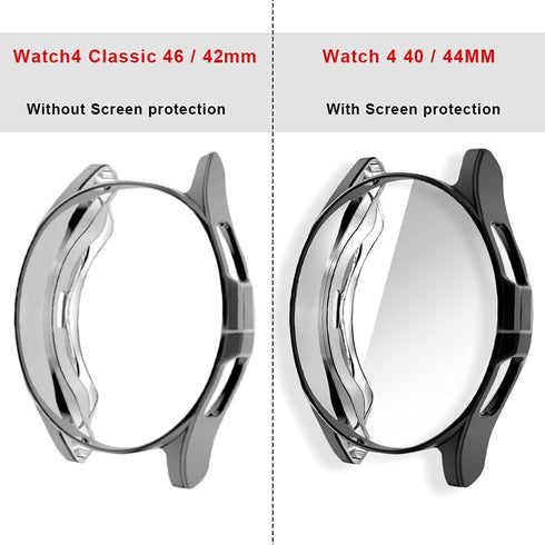 ikasus Galaxy Watch 4 Classic 42MM Case, Plated TPU Bumper Cover, Silicone Shock-Proof Protector for Samsung Watch