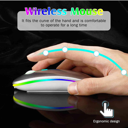 Rechargeable Bluetooth Keyboard and Mouse Combo Ultra Slim for Fire HD 10 Tablet and All Bluetooth Enabled Devices