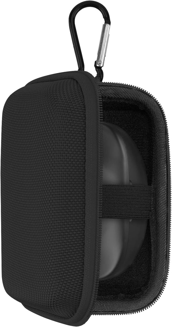 Geekria Shield Earbuds Case for Tribit MoveBuds H1, Replacement Hard Shell Travel Bag with Cable Storage, Black