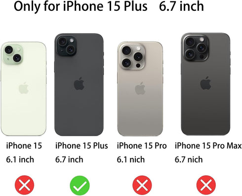 3 PCS Anti-Spy Tempered Glass for iPhone 15 Plus - 9H Hardness, Anti-Peeping, 6.7" Screen Protector (Green)