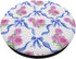Coquette Aesthetic Pink Rose Blue Bow Ribbon Grandmillennial PopSockets Swappable PopGrip
