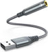 2-Pack USB to 3.5mm Jack Audio Adapter, External Sound Card USB-A to Audio Jack Adapter Compatible with Headset, PC,