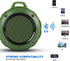 Kunodi Outdoor Waterproof Bluetooth Speaker, Wireless Portable Mini Travel Speaker with Subwoofer, Green