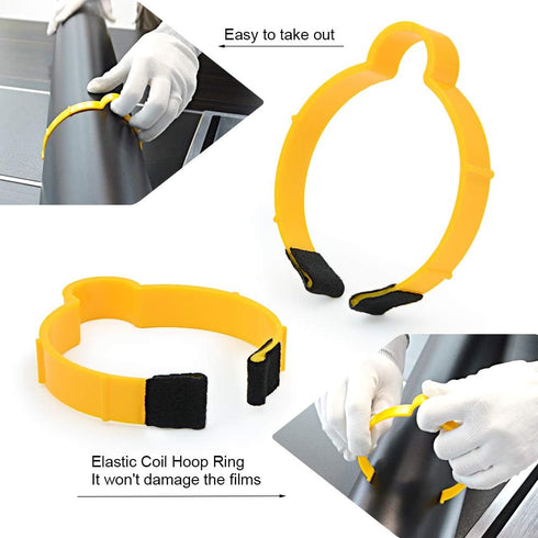 Film Vinyl Wrap Rolls Holder, Plastic Hoop Ring Clamp with Quick Release Handle, Pack of 4 with 2 Sizes