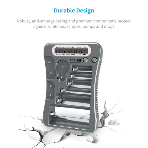 Dlyfull Universal Battery Tester with LCD Display, Multi Purpose Small Battery Checker for Various Sizes
