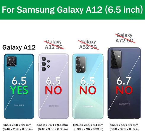 Customerfirst Designed for Samsung Galaxy A12 Case, Shockproof Heavy Duty Rugged Hybrid with Screen Protector