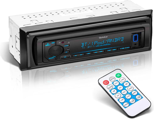 Single DIN Multimedia Car Stereo Radio, Bluetooth with Hands-Free Calling, USB Playback, AM/FM Radio Receiver Q5302