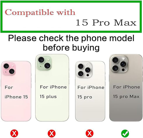 3pcs/Set Camera Lens Replacement for iPhone 15 Pro Max 6.7 inch Camera Lens Rear Glass Replacement with Pre-Installed Adhesive + Repair Tool Kit, Anti-Lens Scratch & Waterproof