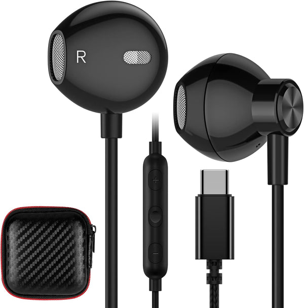 ACAGET USB C Headphones - Wired Earbuds for Samsung Galaxy S25 Ultra S24 FE S23 S22 Plus S21, HiFi Stereo for iPhone