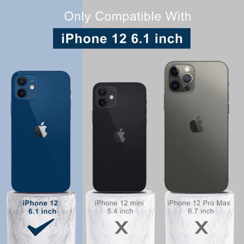 DEENAKIN iPhone 12 Case with Screen Protector, Soft Flexible Silicone Gel Rubber Bumper Cover, Slim Fit for Women,