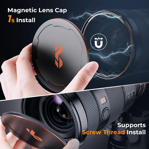 K&F Concept 62mm Magnetic Swap ND8 Lens Filter - 3-Stop Fixed Neutral Density, Waterproof, Scratch Resistant