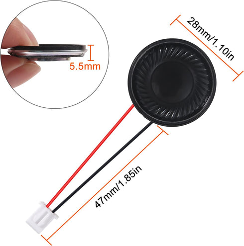 8Pcs 8 Ohm 2W Round 28mm Loud Speakers for Small Loudspeaker Audio MP3 MP4 Player