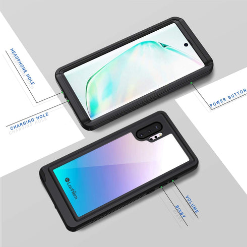Lanhiem Galaxy Note 10 Case, Built-in Screen Protector, IP68 Waterproof, Shockproof Protective Cover