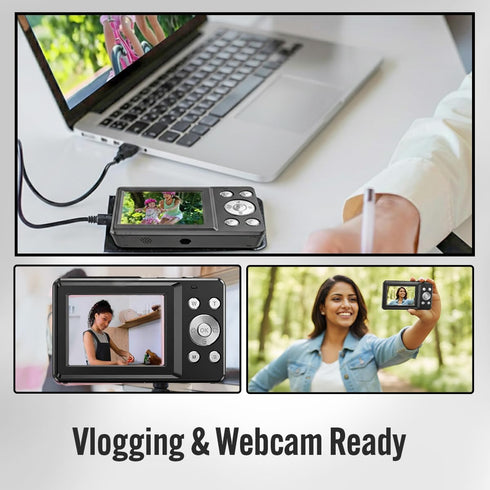 DILTEX 4K 48MP 18X 32GB Digital Camera for Teens with Autofocus and Dual Screen for Selfies Zoom, Built-In Fill Light