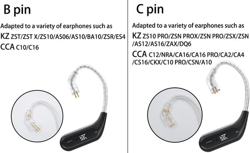 KZ AZ09 Bluetooth 5.2 Module Wireless Ear Hook, Extra Long Battery Life, Waterproof Cable for KZ