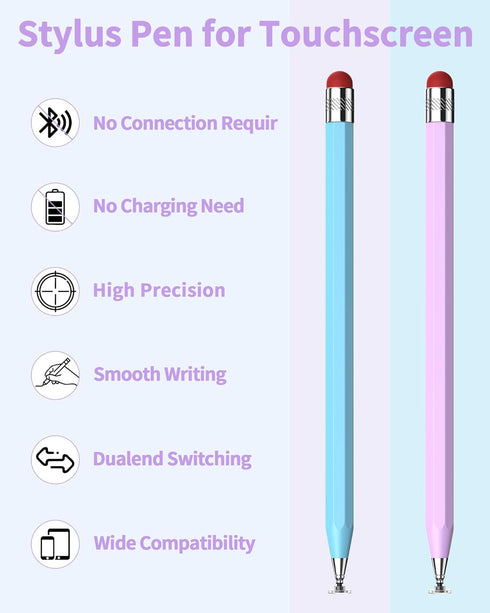 DAXINGXING Touchscreen(2Pcs),2-in-1 Stylus Pen for Heavier Octagonal Retro Stylus,Suitable Stylus Pen