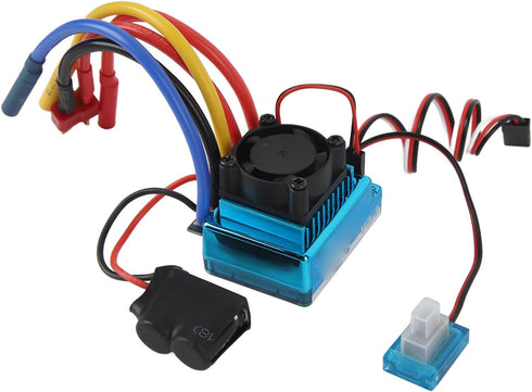 Jauarta 45A 5.8V3A RC ESC Blue Brushless Electronic Speed Controller Waterproof Powerful with BEC T Plug for RC Car