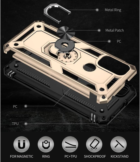 Moto G Pure Phone Case with HD Screen Protector, Military Grade Protective Cases with Ring for Moto G Power 2022