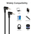 PNGKNYOCN 2.5mm Audio Aux Cable, 90 Degree TRRS Male to Male Double Angled Stereo Headset Connector Cable (0.3M)